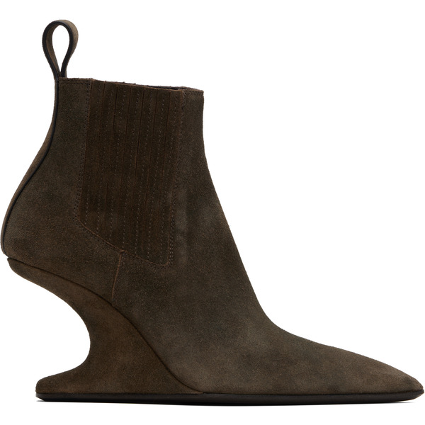  Rick Owens Brown Concordians Runway Ankle Sharp Boots 