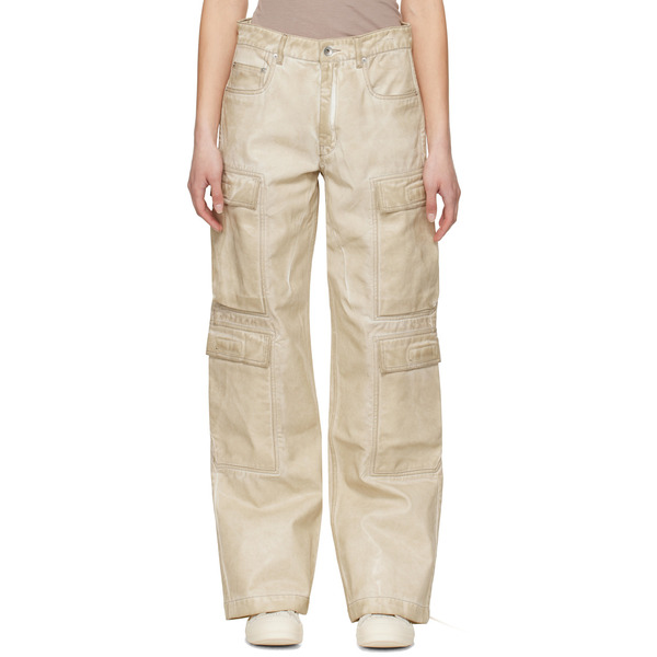  Rick Owens Drkshdw Beige Hollywood Double Cargo Jeans 
