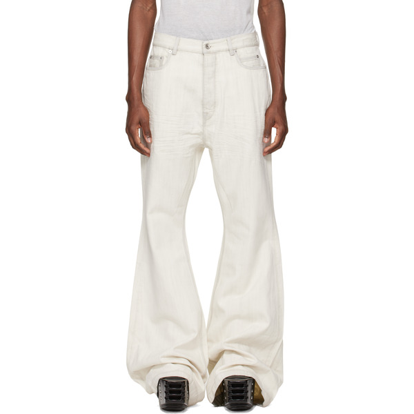  Rick Owens Drkshdw Off-white Temple Bolan Bootcut Jeans 