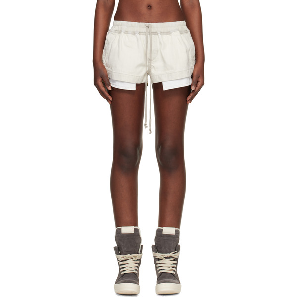  Rick Owens Drkshdw Off-white Temple Fog Boxer Denim Shorts 