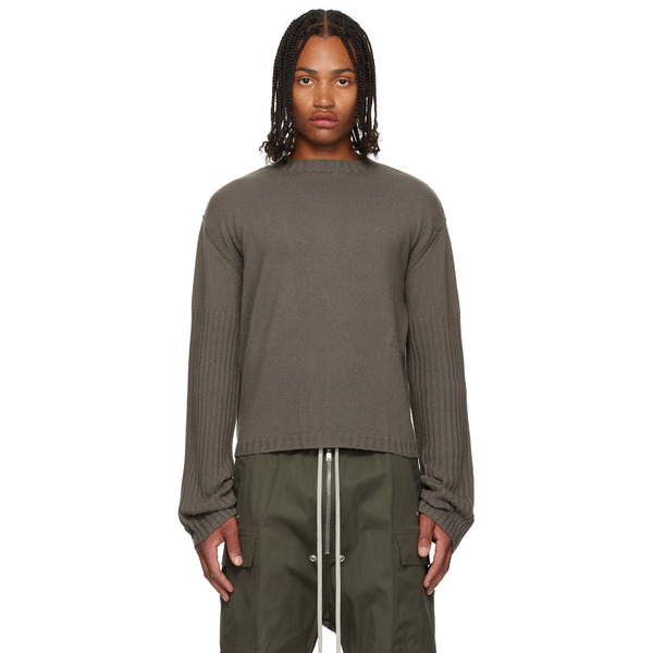  Rick Owens Gray Concordians Round Neck Sweater 