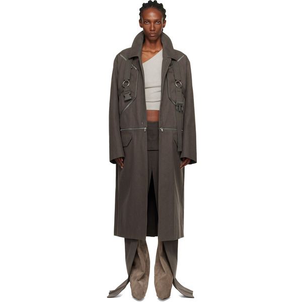  Rick Owens Gray Concordians Runway Blixa Jumbo Mac Coat 