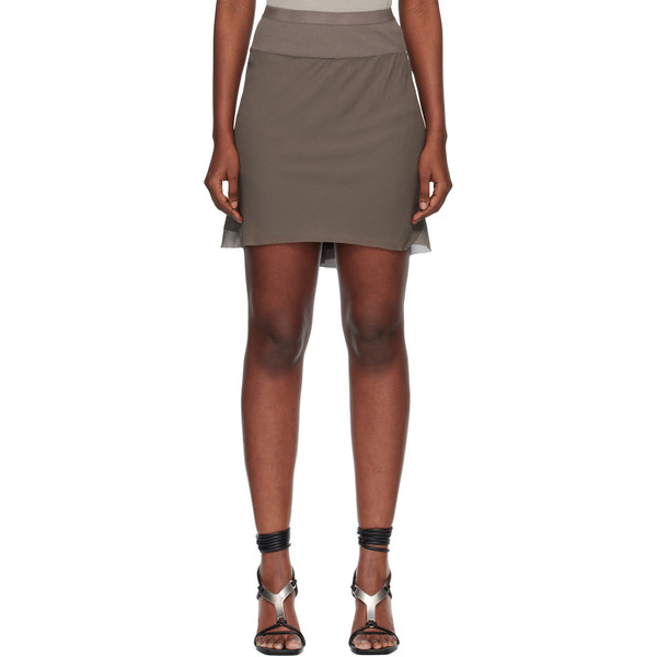  Rick Owens Gray Temple Short Bias Miniskirt 