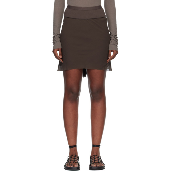  Rick Owens Gray Temple Short Bias Miniskirt 