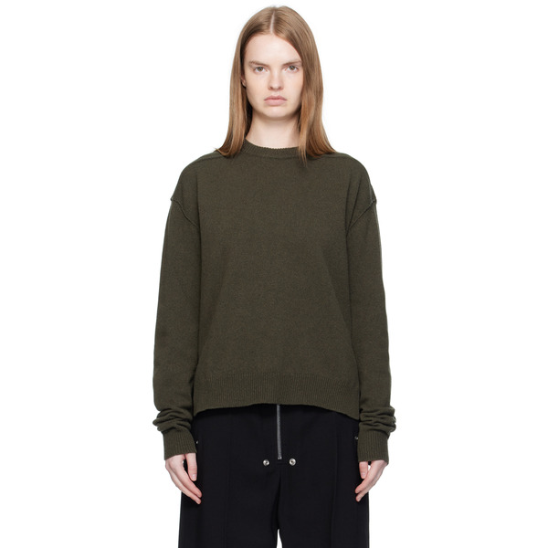  Rick Owens Khaki Concordians Round Neck Sweater 
