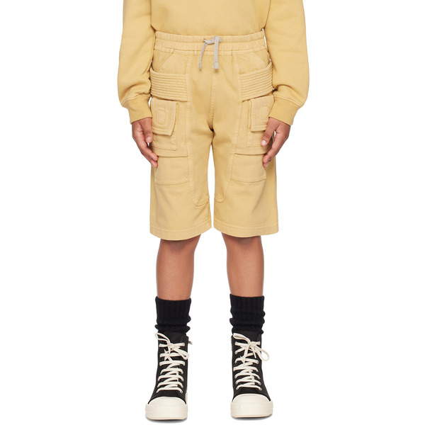  Rick Owens Kids Yellow Creatch Cargo Shorts 