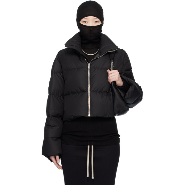  Rick Owens Moncler + Rick Owens Black Cropped Cyclopic Down Jacket 