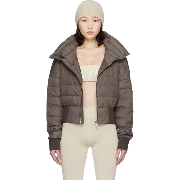  Rick Owens Moncler + Rick Owens Taupe Cropped Down Jacket 