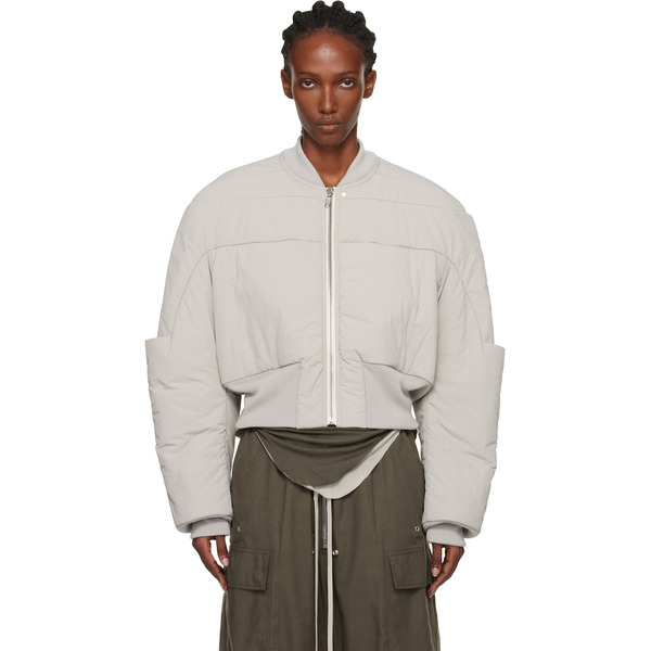  Rick Owens Off-white Concordians Girdered Cropped Bomber Down Jacket 
