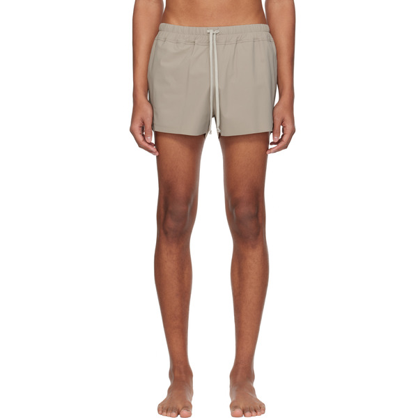  Rick Owens Taupe Temple Boxer Swim Shorts 