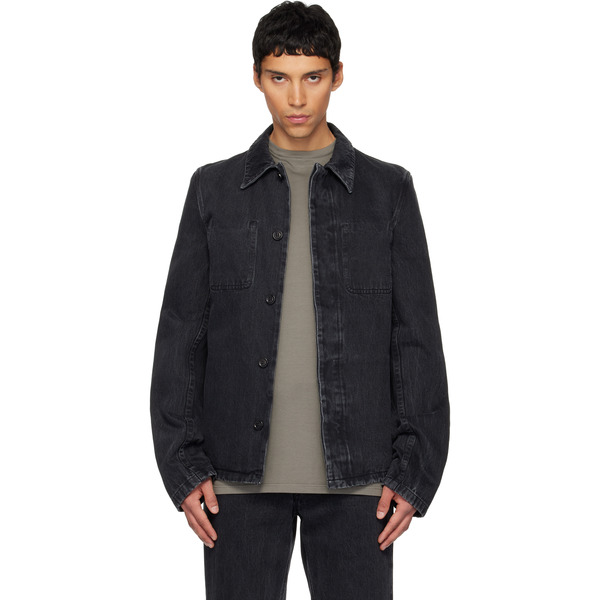  Rier Black Faded Denim Jacket 