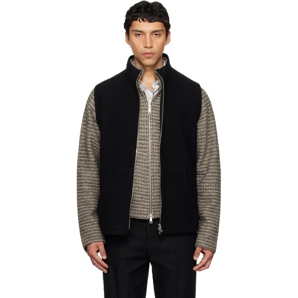  Rier Black Fleece Full Zip Vest 