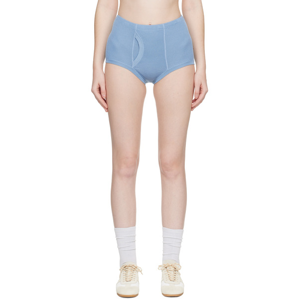  Rier Blue Fine Rib Briefs 