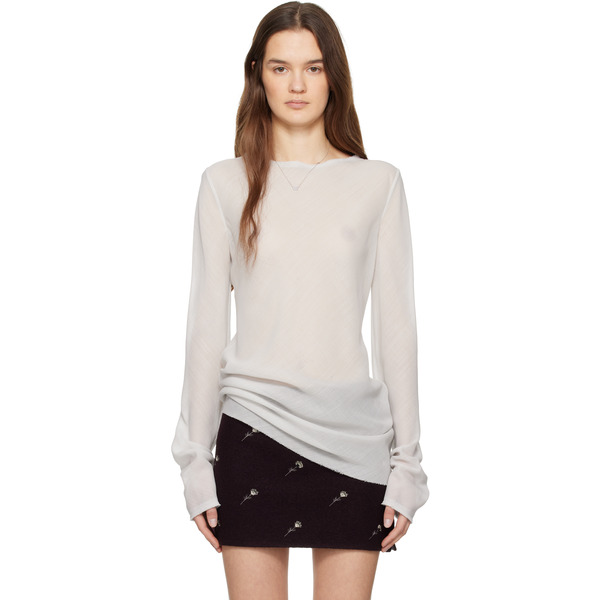 Rier Gray Wool Gauze Blouse 