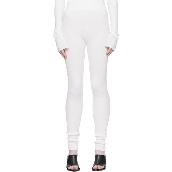  Rier Off-white Fine Rib Silk Longjohn Leggings 