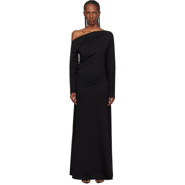  Róhe Black Twisted Jersey Maxi Dress 