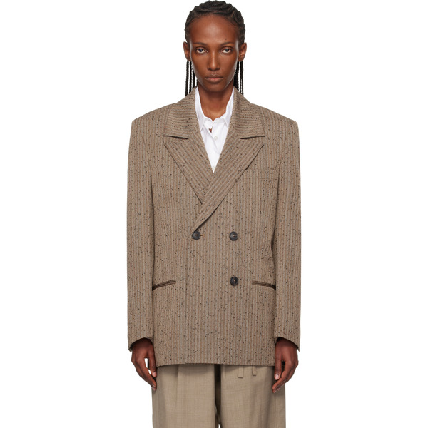  Róhe Brown Double-breasted Blazer 