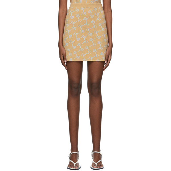  Rokh Beige Viscose Mini Skirt 