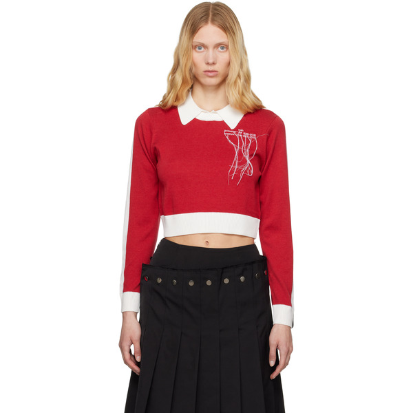  Rokh Red Contrasted Polo 