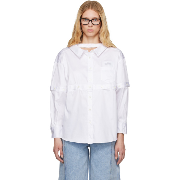  Rokh White Multi Button Broken Shirt 