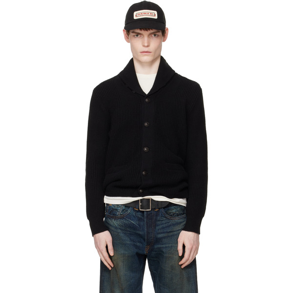  Rrl Black Cashmere Shawl-collar Cardigan 