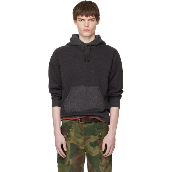  Rrl Gray French Terry Hoodie 