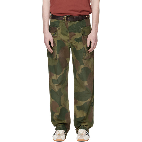  Rrl Green Camo Poplin Field Cargo Pants 