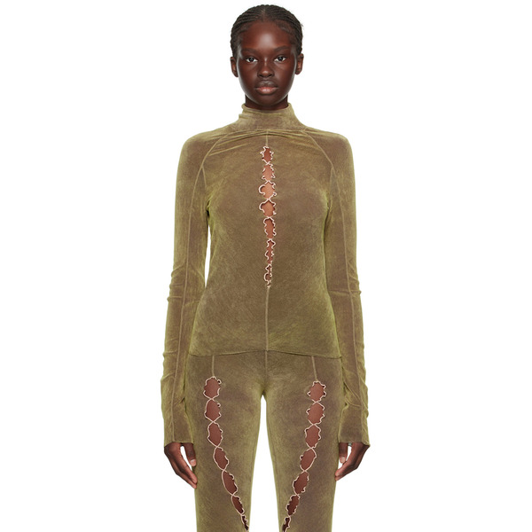  Rui Khaki Cutout Turtleneck 