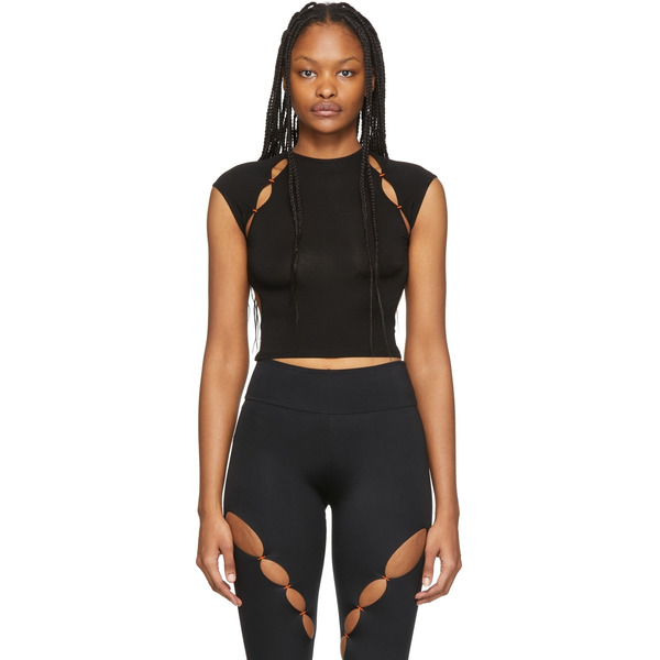  Rui Ssense Exclusive Black Cut-out Cropped Sport Top 