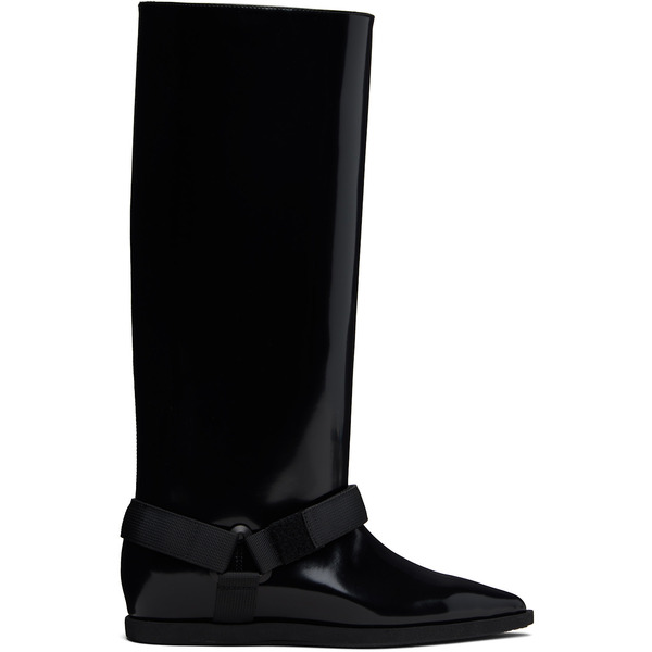  Sacai Black Belted Tall Boots 