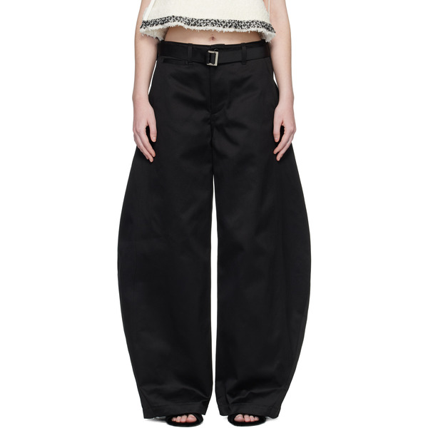  Sacai Black Cotton Chino Trousers 