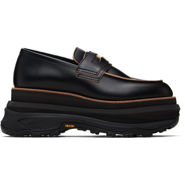  Sacai Black Platform Loafers 