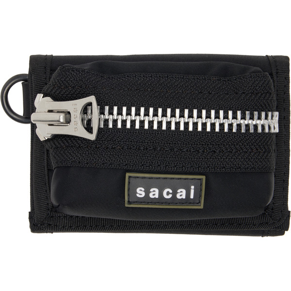  Sacai Black Pocket Trifold Wallet 