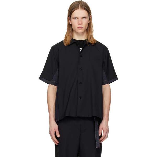  Sacai Black Suiting & Denim Shirt 