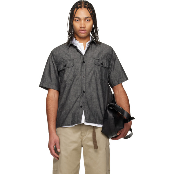  Sacai Gray Light Weight Denim Shirt 