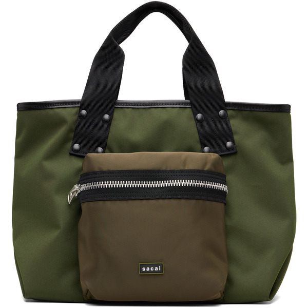  Sacai Khaki Medium Pocket Tote 