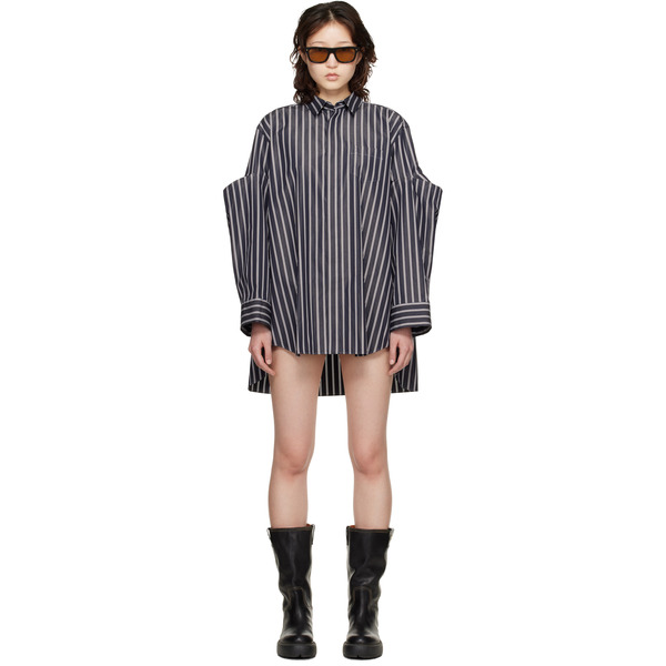  Sacai Navy Poplin Shirt Minidress 