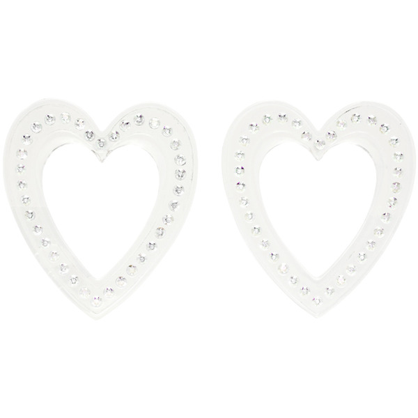  Safsafu Transparent Big Heart Earrings 