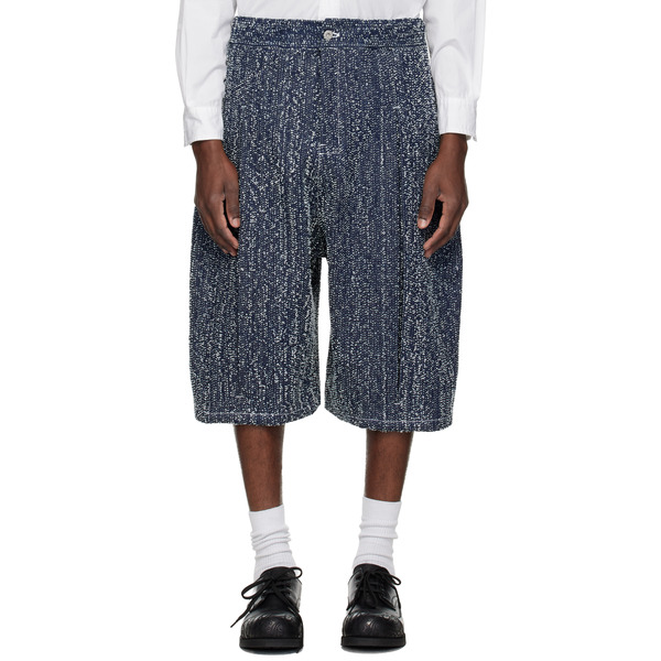  Sage Nation Indigo Box Pleat Denim Shorts 