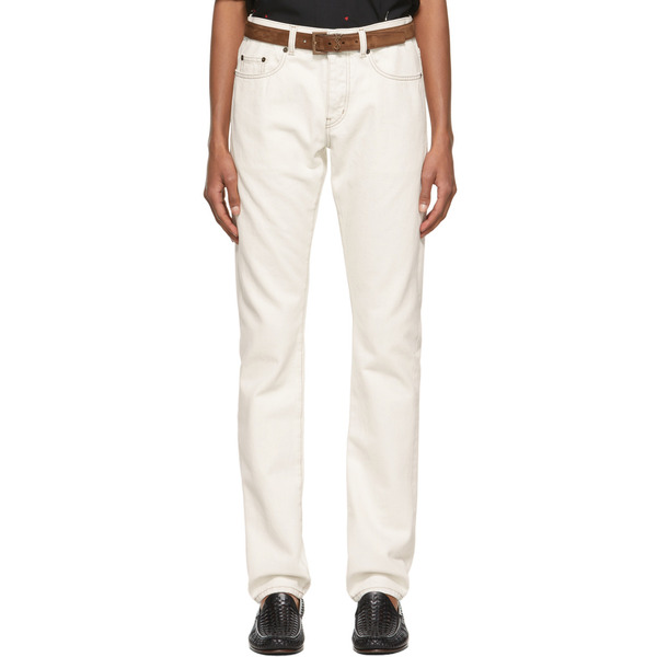  Saint Laurent Off-white Slim-fit Jeans 