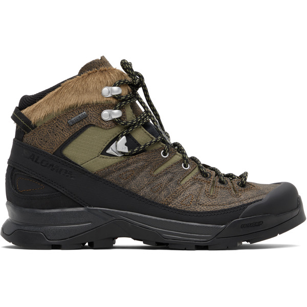  Salomon Khaki X-alp Mid Distressed Leather Gore-tex Boots 