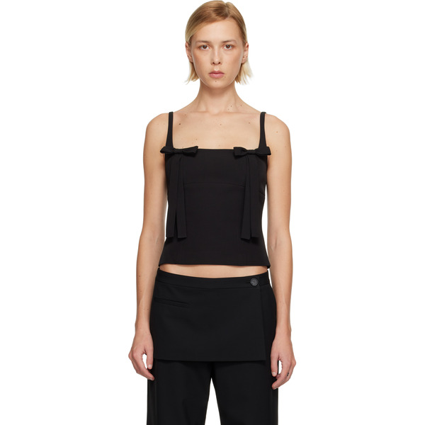  Sandy Liang Black Amelie Tank Top 