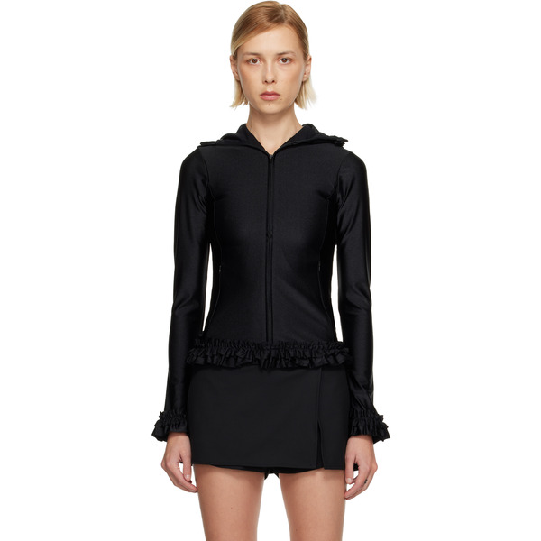  Sandy Liang Black Parsnip Zip Hoodie 