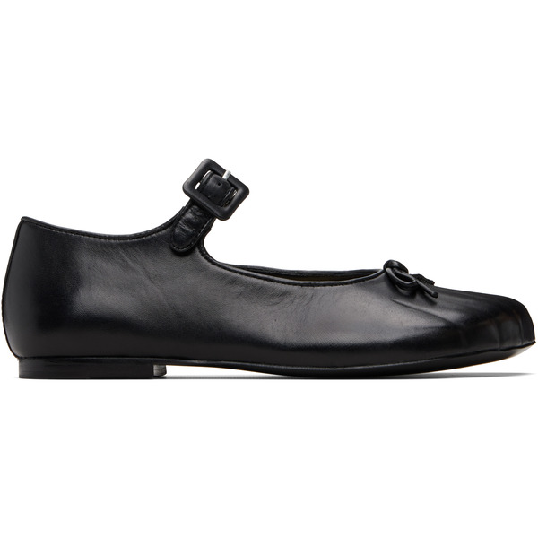  Sandy Liang Black Paw Mary Jane Ballerina Flats 