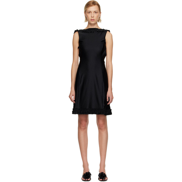 Sandy Liang Black Prim Midi Dress 