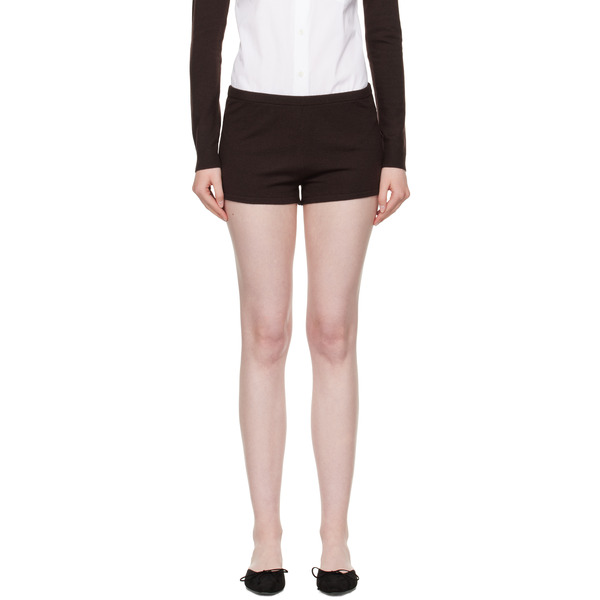  Sandy Liang Brown Hazy Knit Shorts 