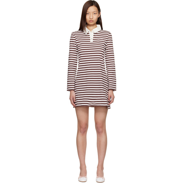  Sandy Liang Off-white & Brown Toto Minidress 