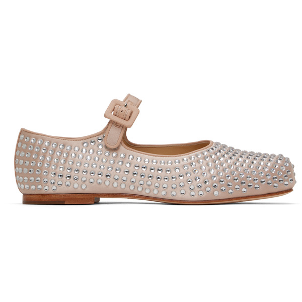  Sandy Liang Pink Mary Jane Pointe Ballerina Flats 