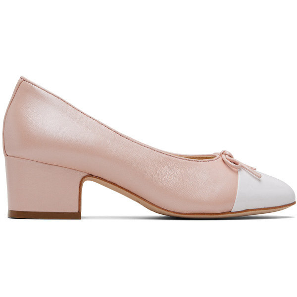  Sandy Liang Pink & White Cap Toe Heels 