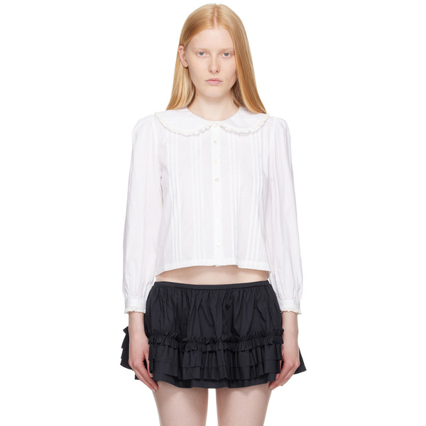  Sandy Liang White Crayon Shirt 